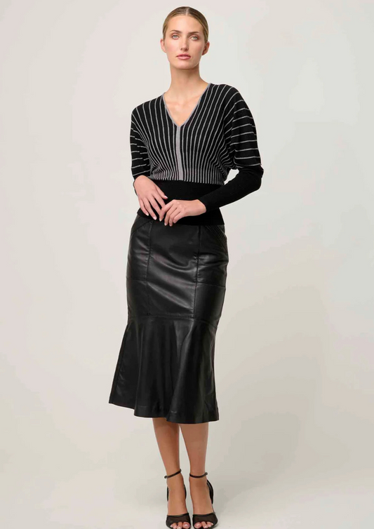 Once Was Francine Stripe Knit Top - Onyx
