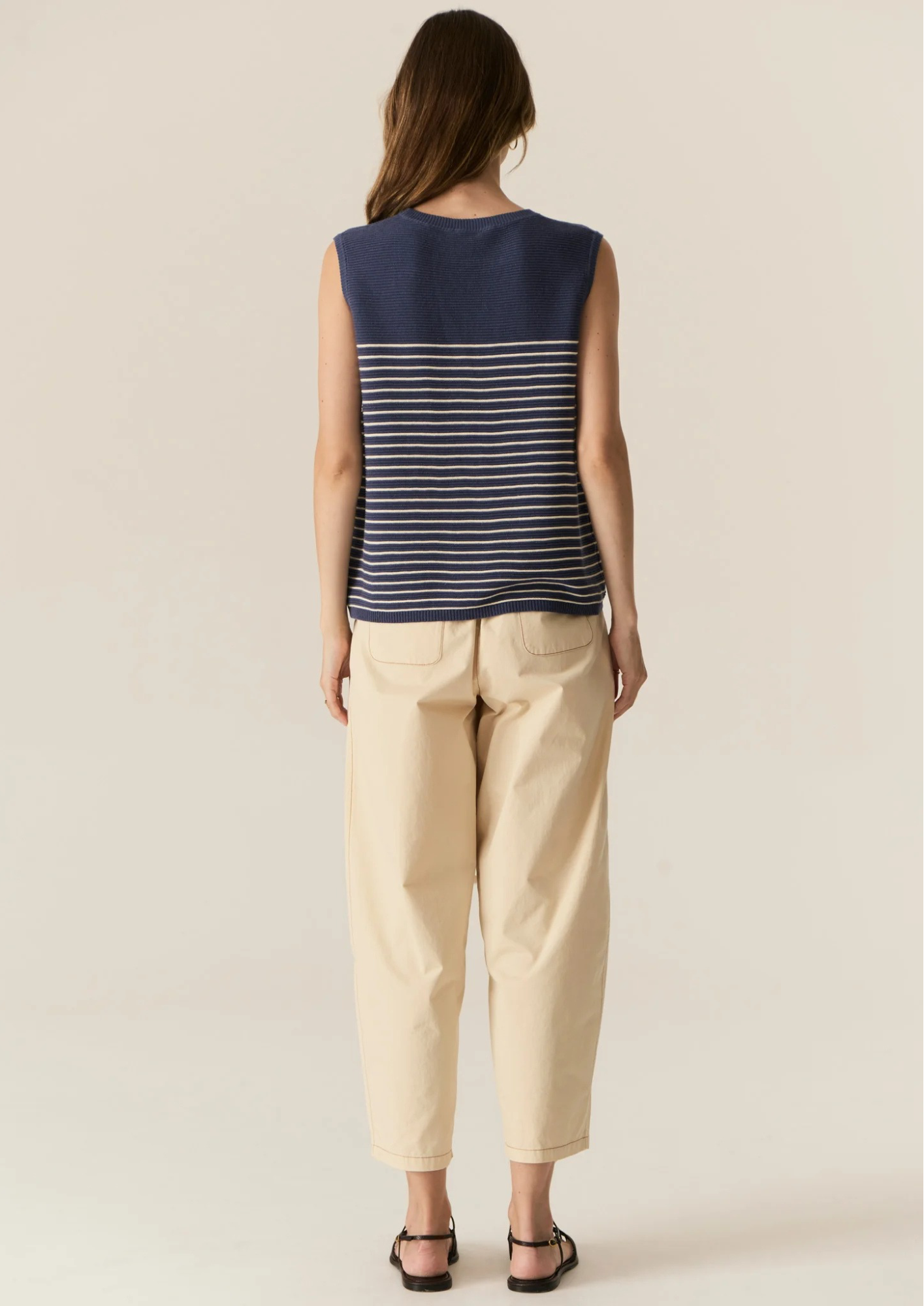 POL Jules Tank - Blue/Ivory