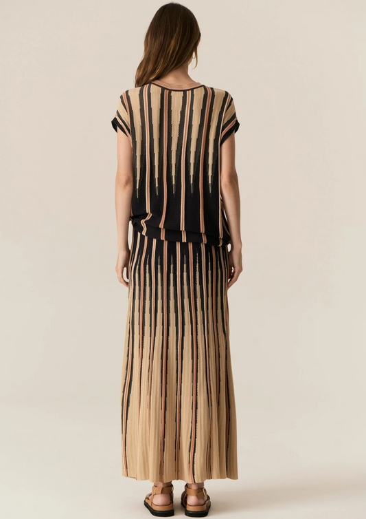 POL Tedd Knit Skirt - Ink/Camel