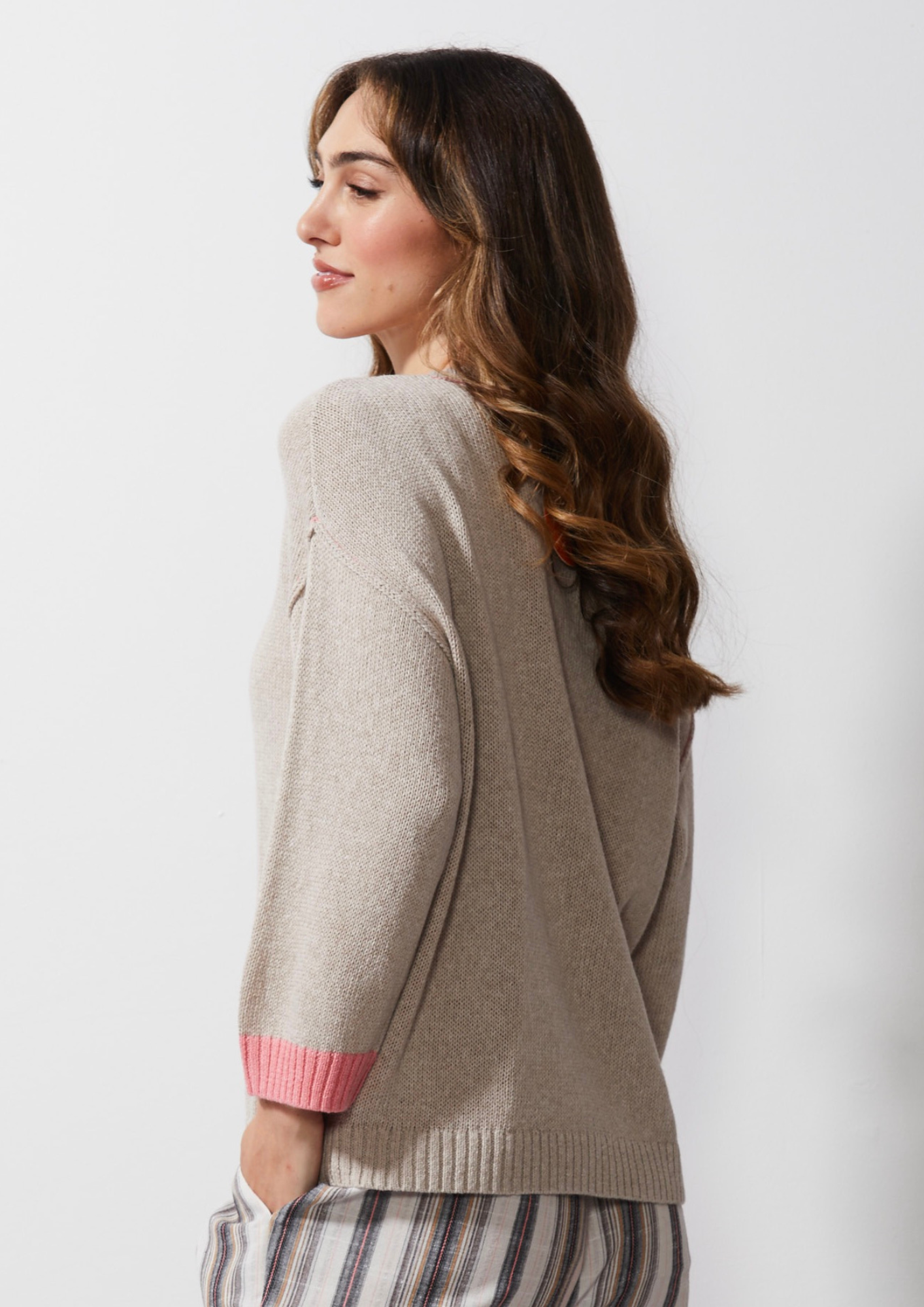 LC Chunky Linen Cardi - Flax