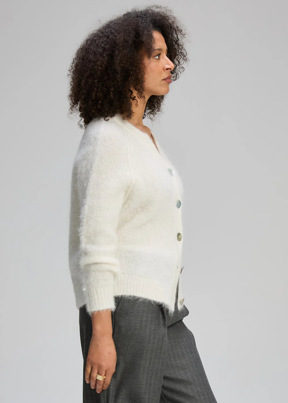 Zaket & Plover ZP8109 Alpaca Cardigan - White