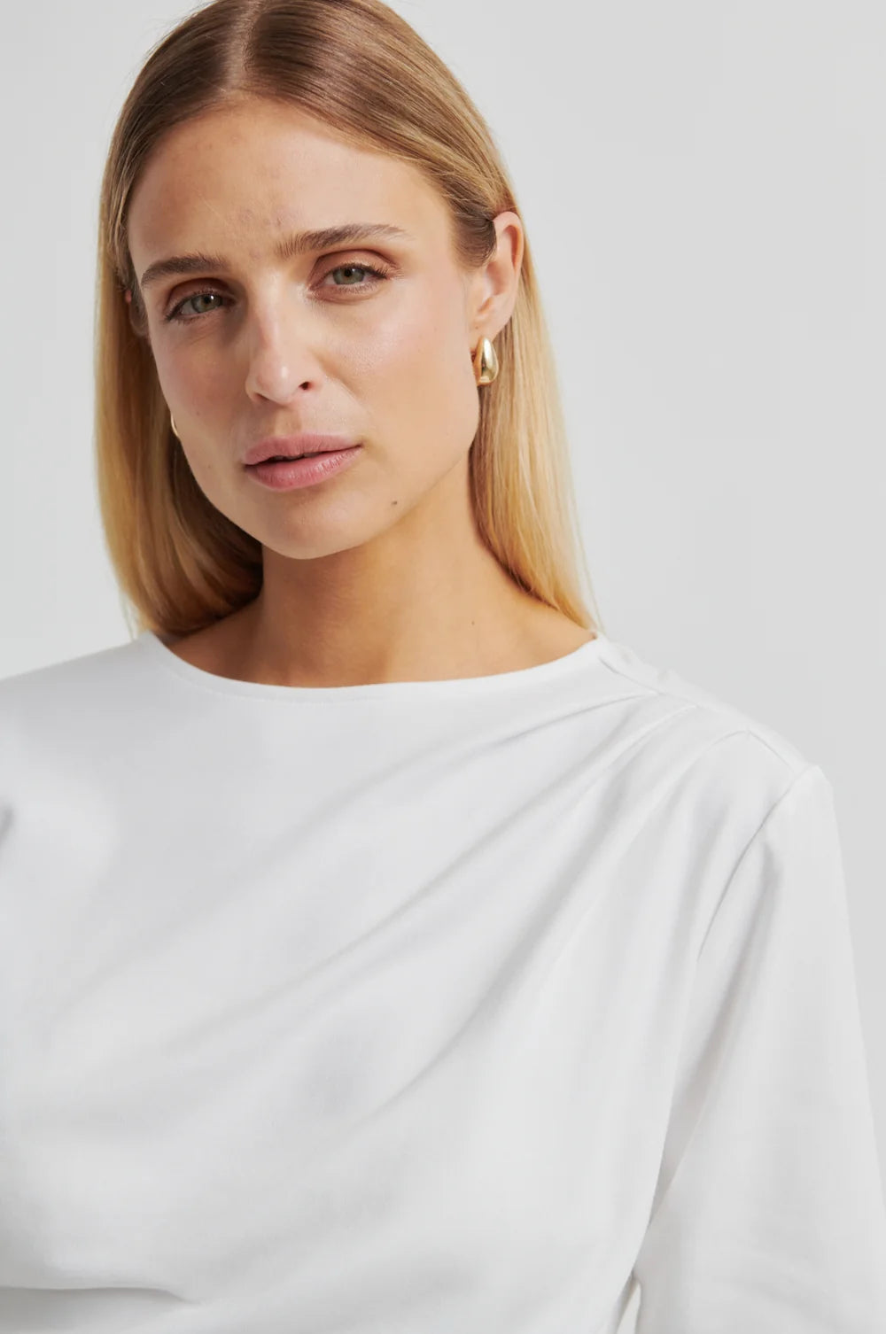 Second Female Ulina ruched Drape Tee White