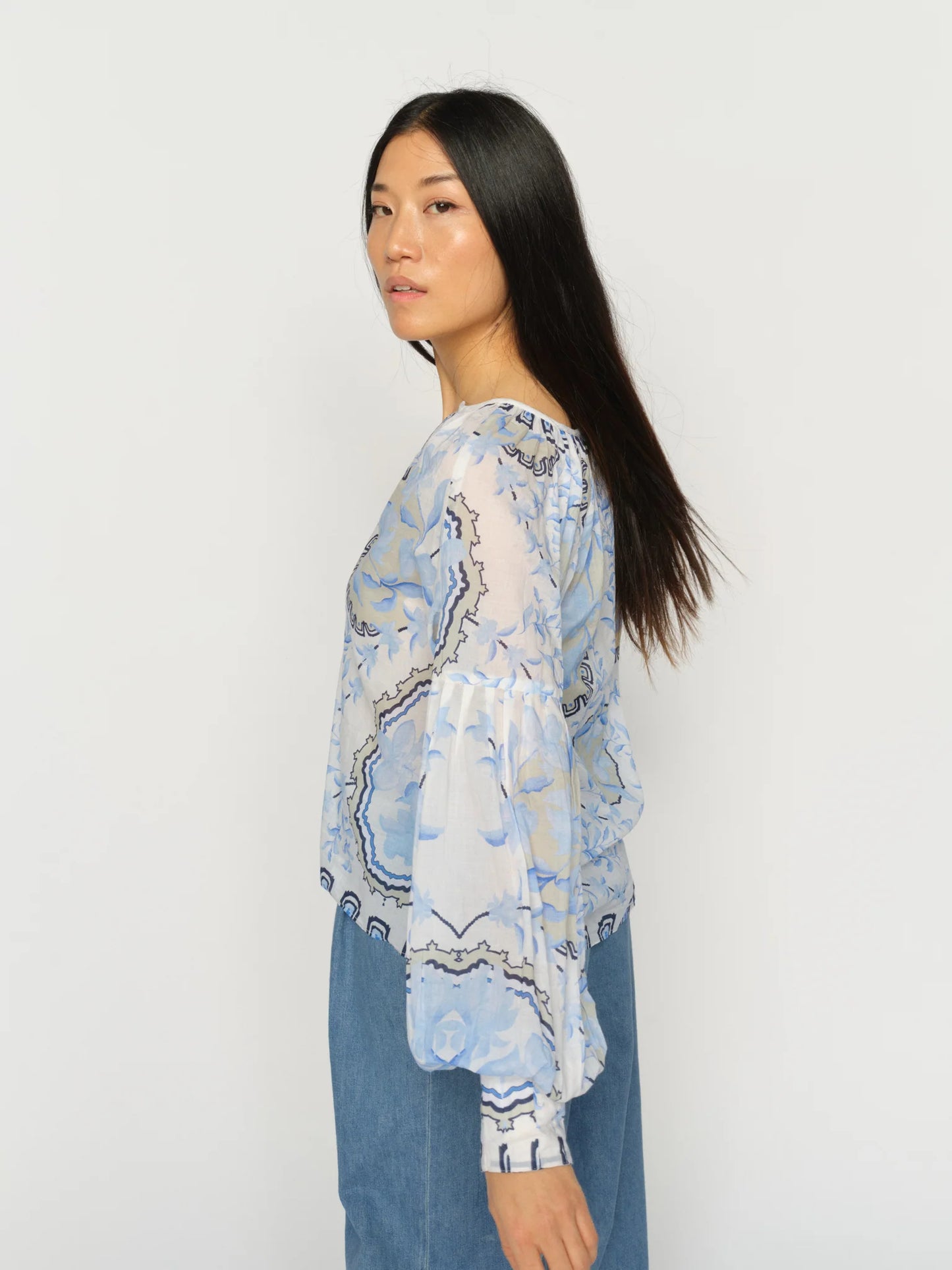 Mos Mosh Wylde Orchid Blouse Blue