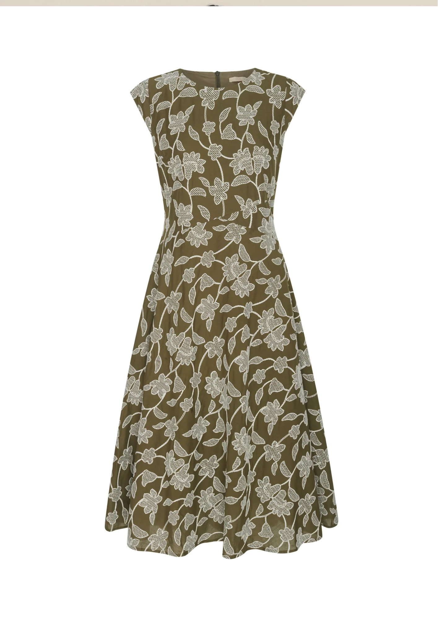 POL Hugo Dress - Khaki Embroidery