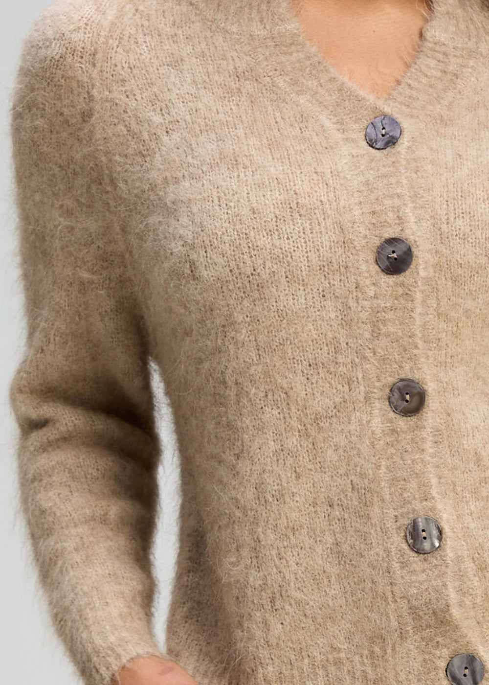 Zaket & Plover ZP8109 Alpaca Cardigan - Bark