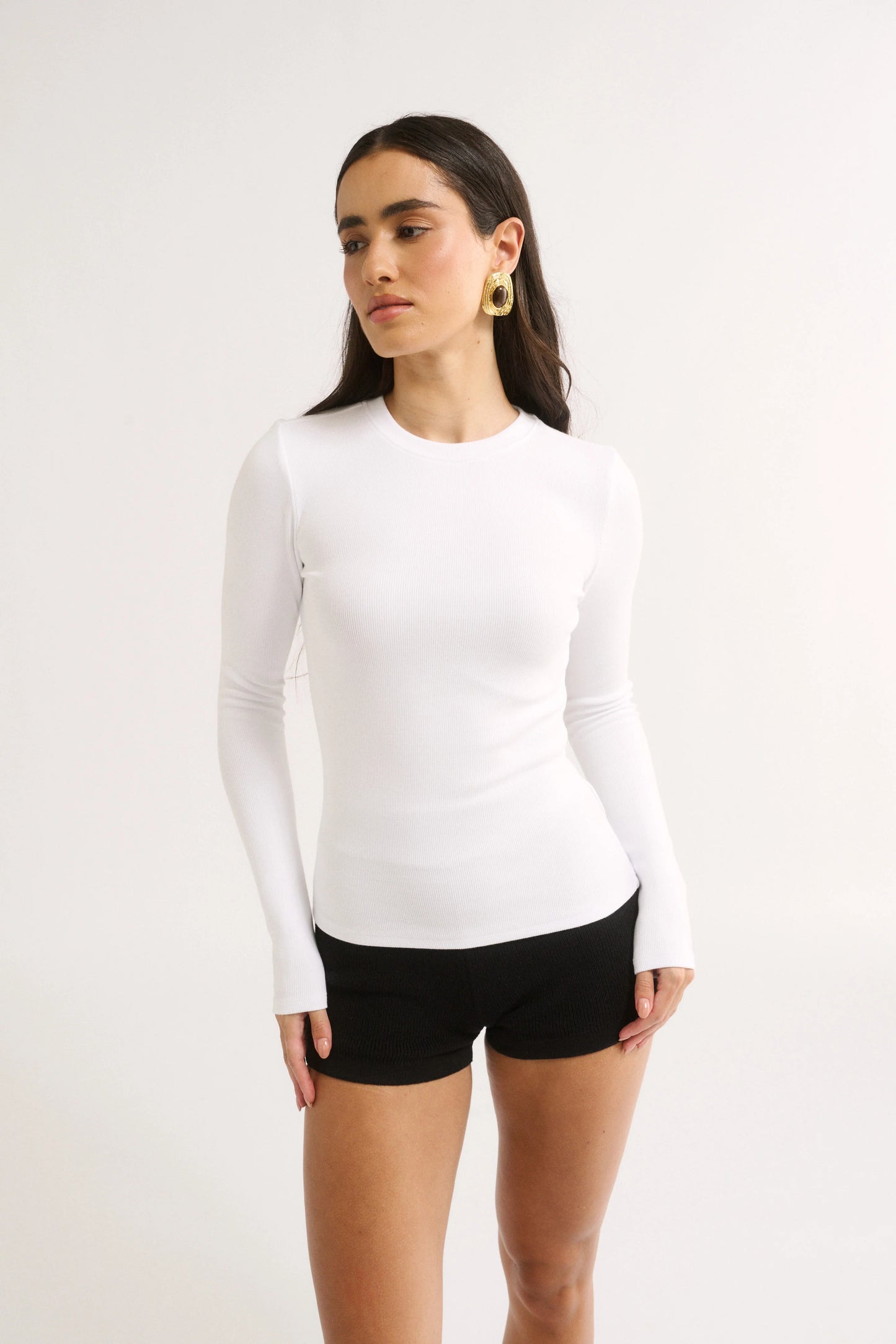 PRIMI Carina Long Sleeve Top - Optic White