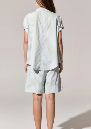 POL - Orion Roll Shirt - Mist Stripe