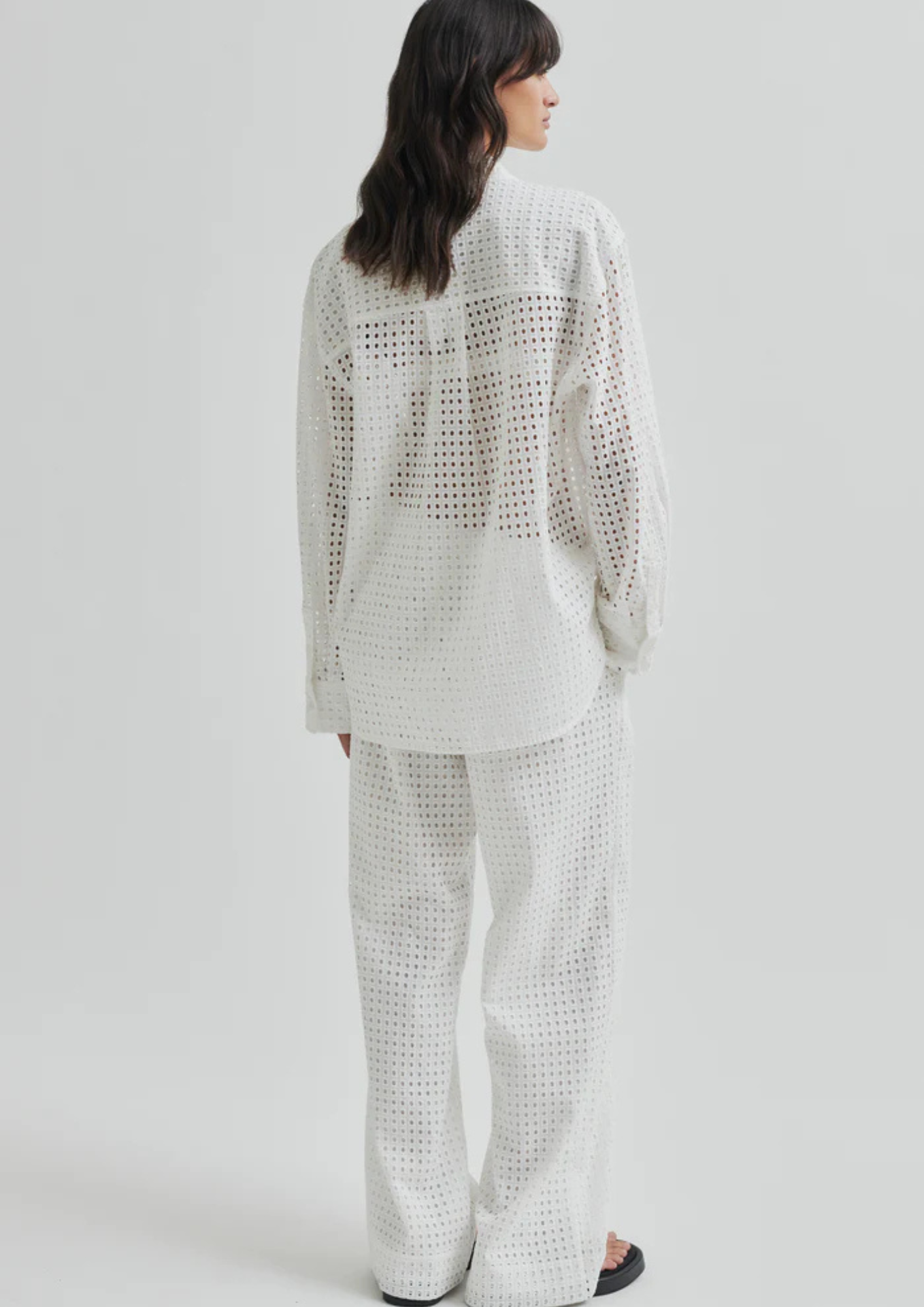 Second Female Villa Check Pant - White