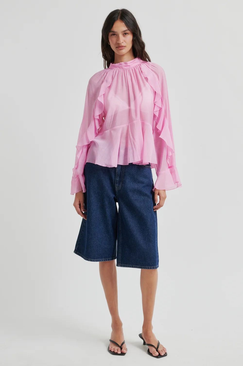 Second Female Naje Frill Blouse lilac Chiffon