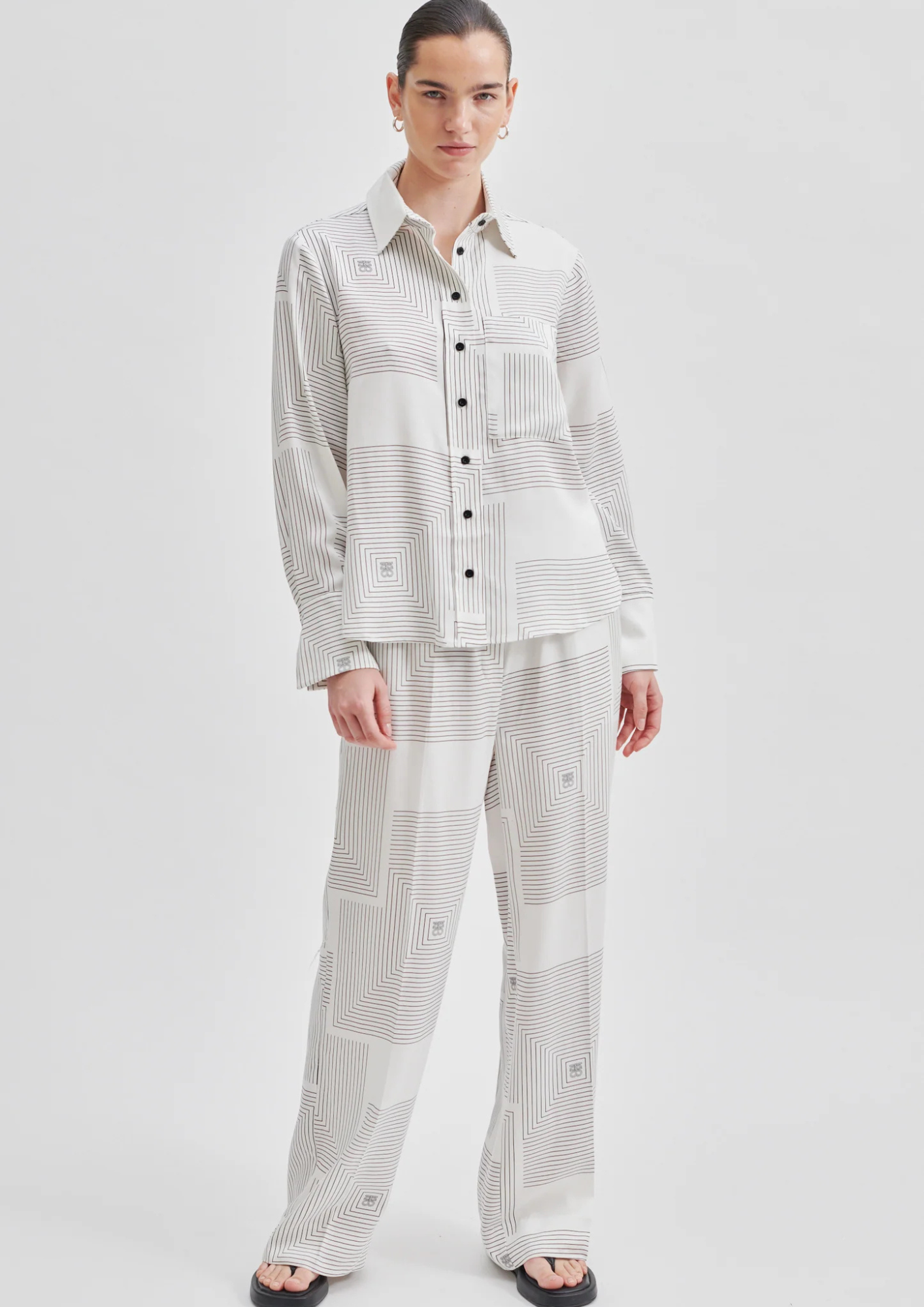 Second Female - Tierra Vaporous Graphic Trousers - White