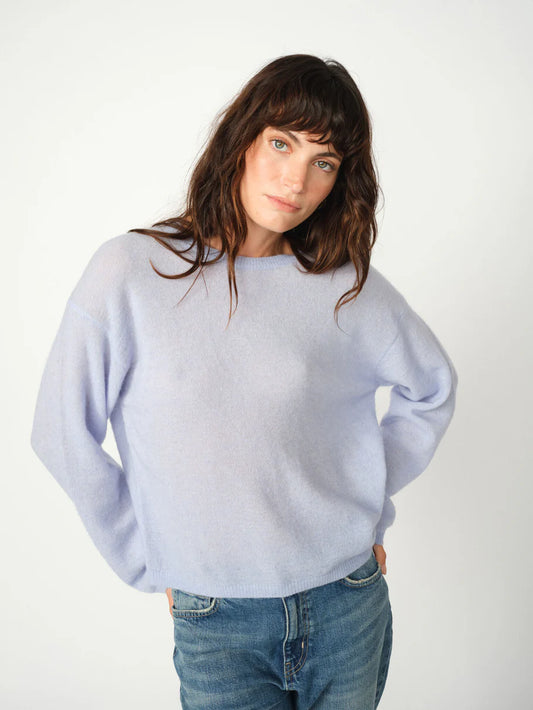 Mos Mosh MMMape O-neck Knit - Brunnera Blue