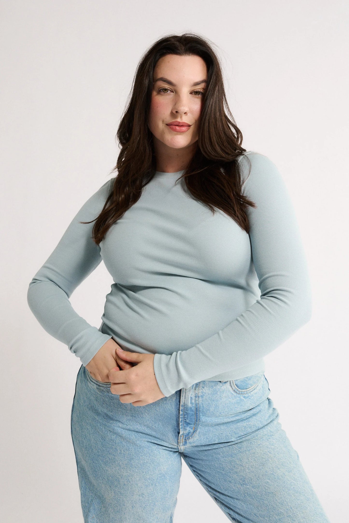 PRIMI Carina Long Sleeve Top - Stone Blue
