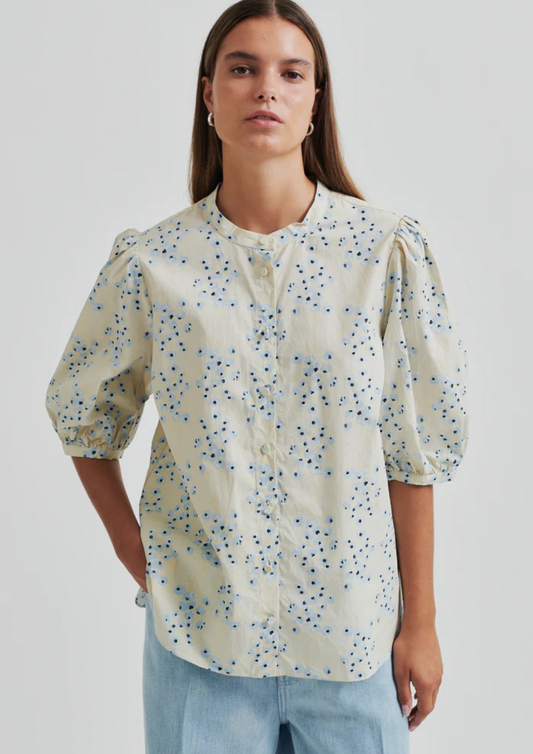 Second Female Claude Printed Shirt - Powder Blue