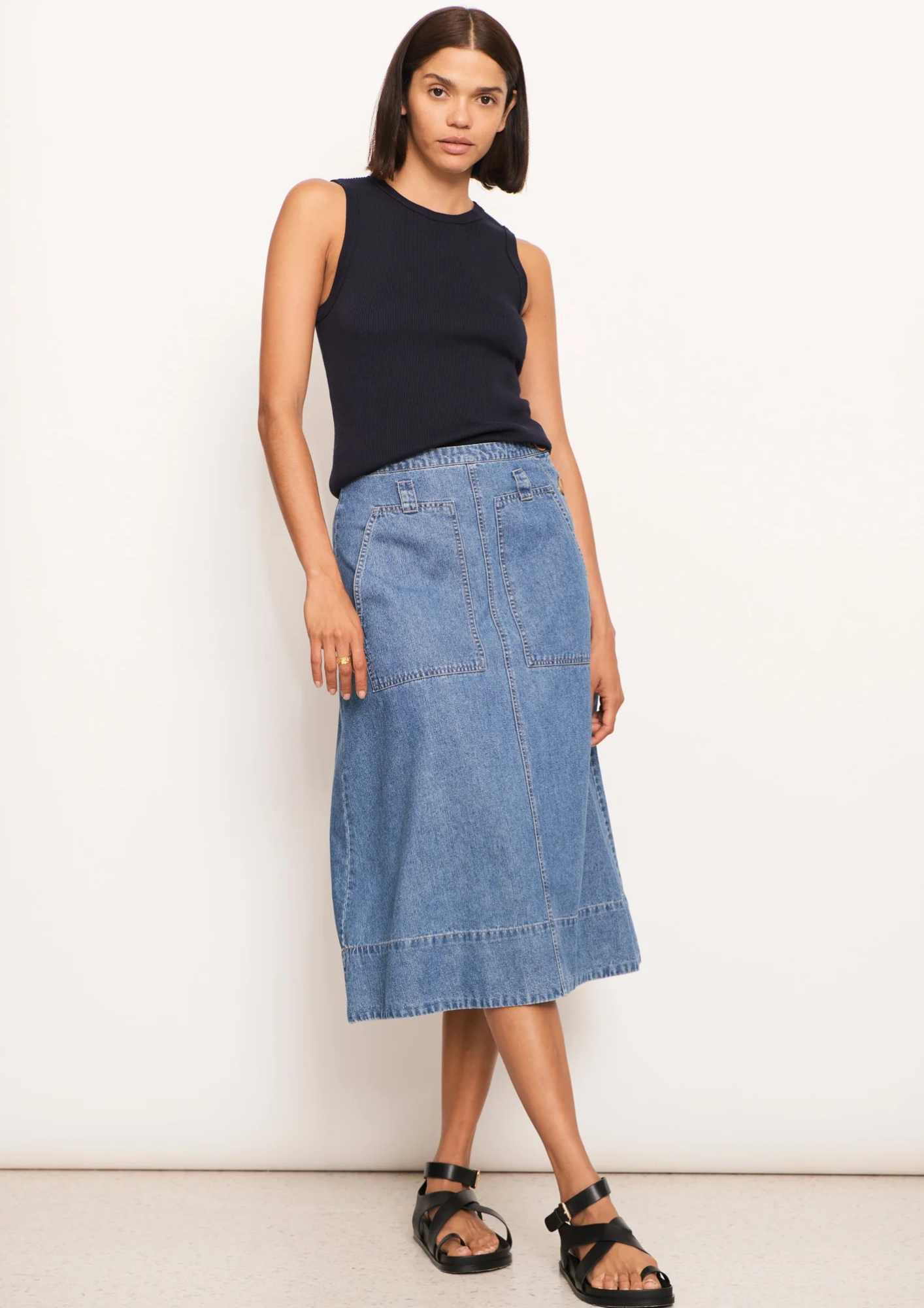 POL Raydel Denim Skirt - Light Wash