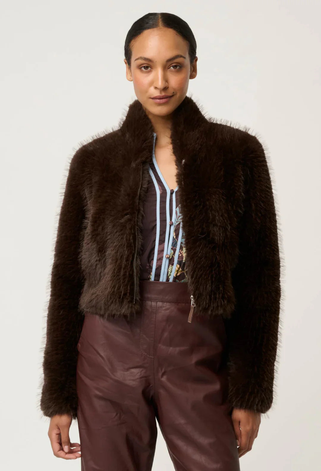 ONCE WAS - Dawn Faux Fur Cropped Jacket