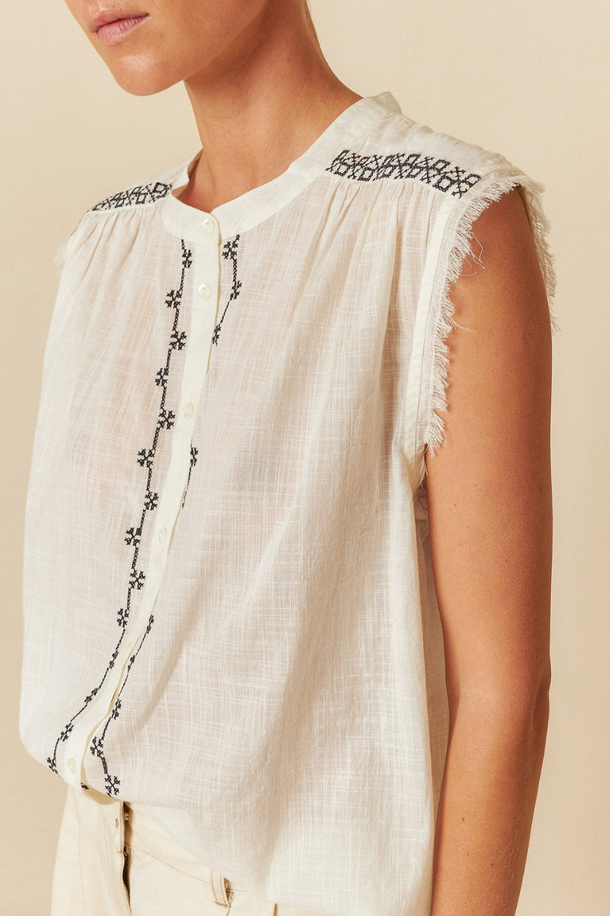 Indi & Cold Lore 100% Organic Cotton Woven Shirt - Crudo