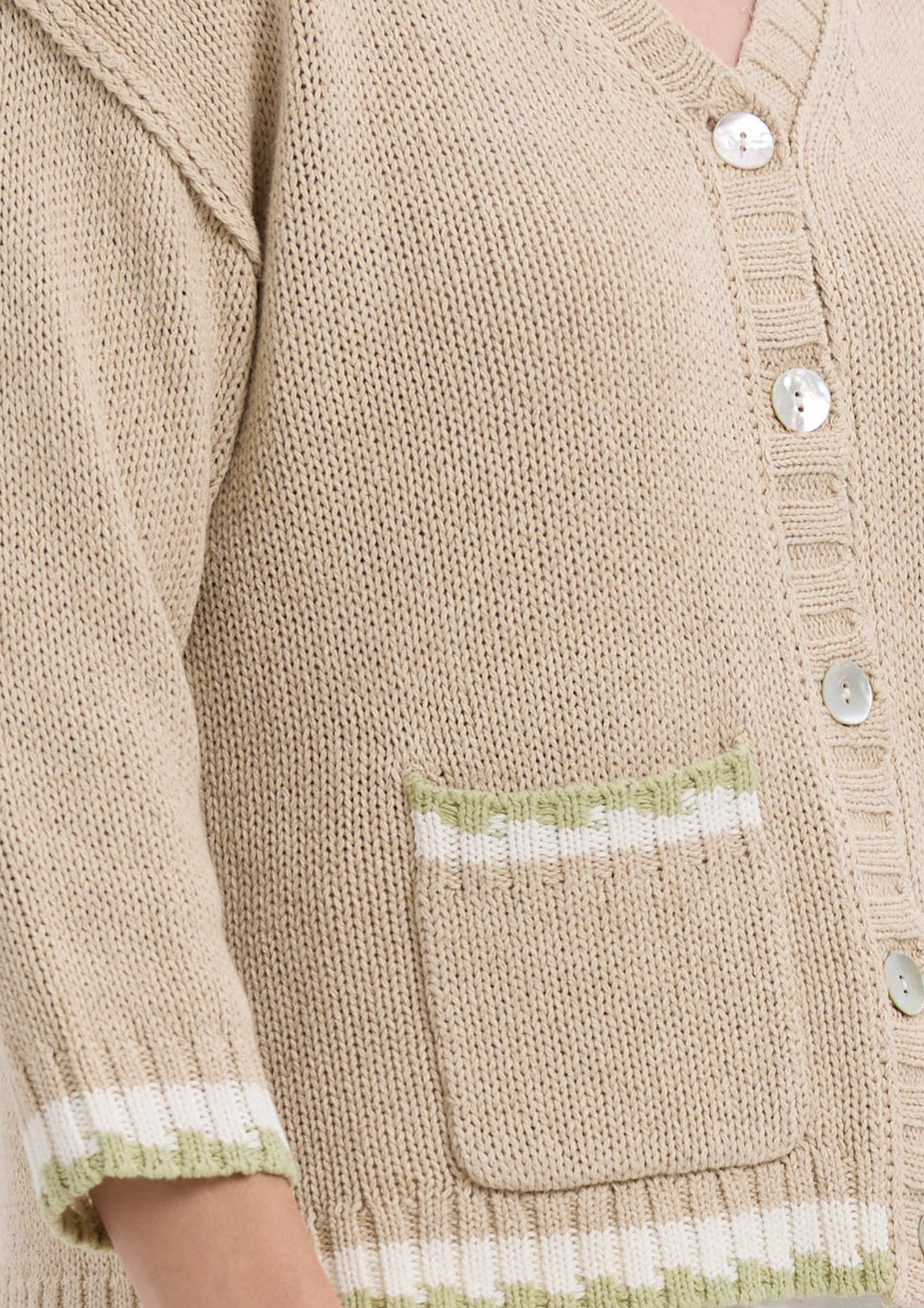 Textured Cardi - Natural Knit Top - LC7762