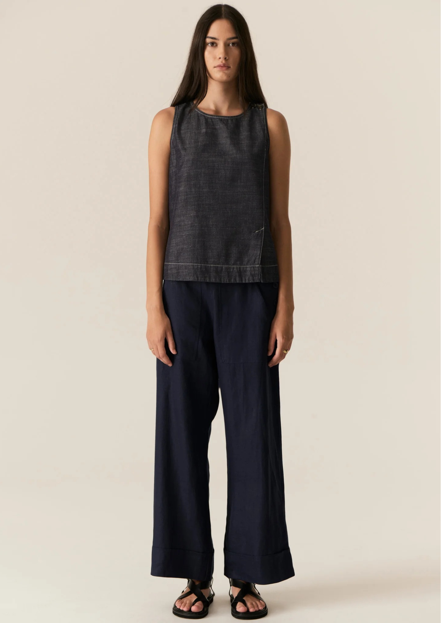 POL Avrid Tank Top - Chambray