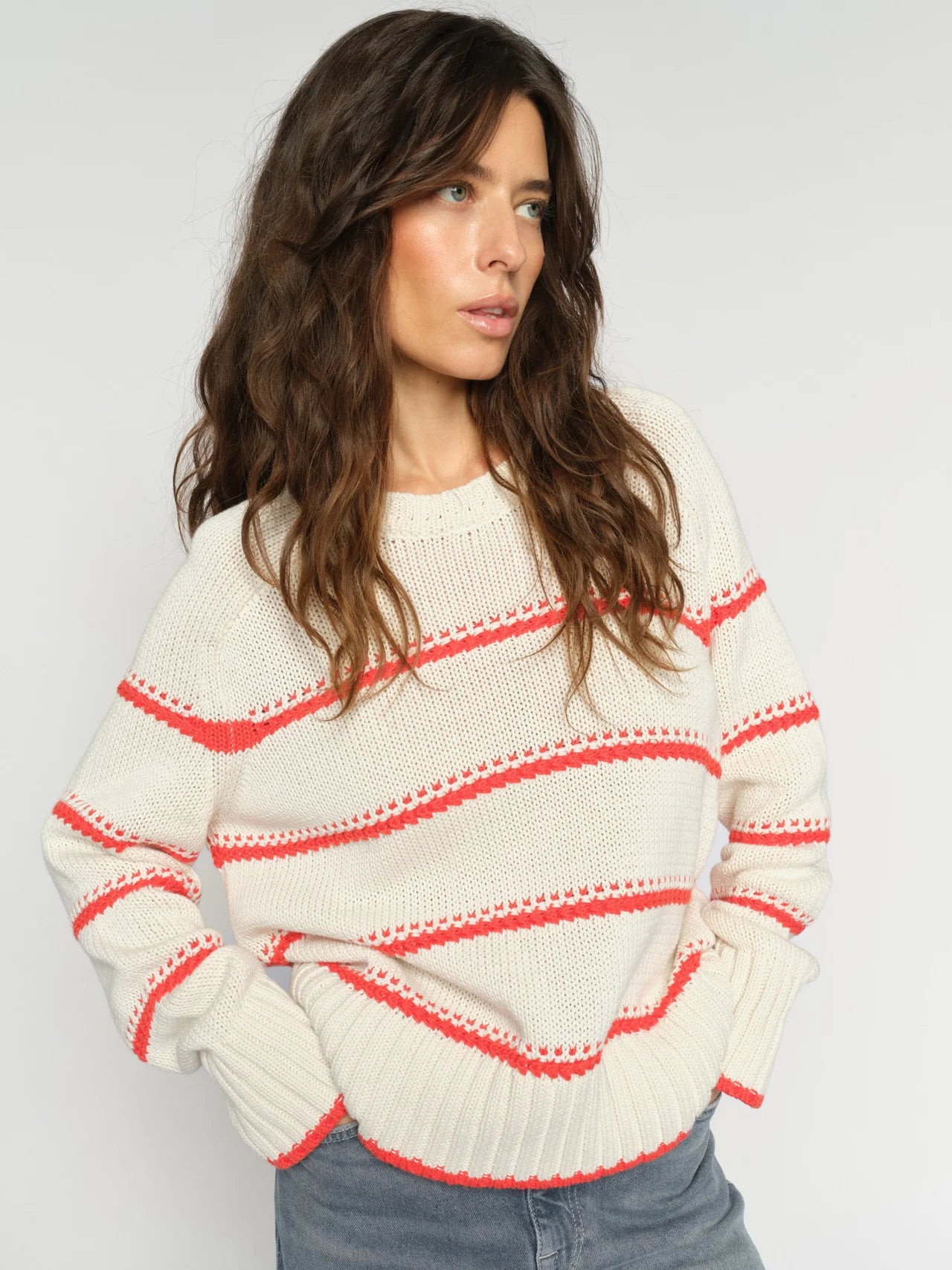 Mos Mosh Rola Bine Stripe crew neck knit Spicy