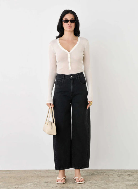 Midtown Barrel Jean - Black Denim