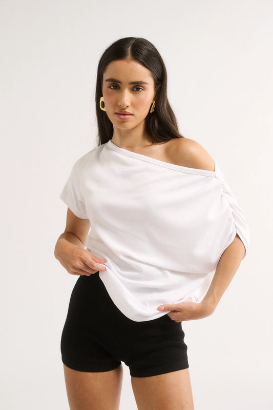 Estelle Off Shoulder T-shirt - White