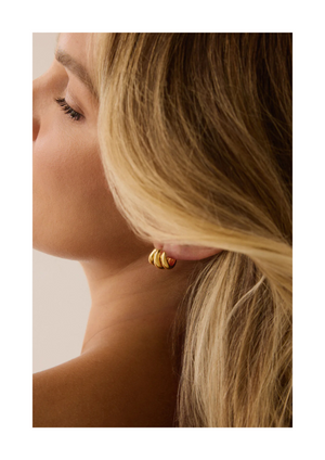 Bling Bar Bettina Hoops 14KT Gold Plating Earrings