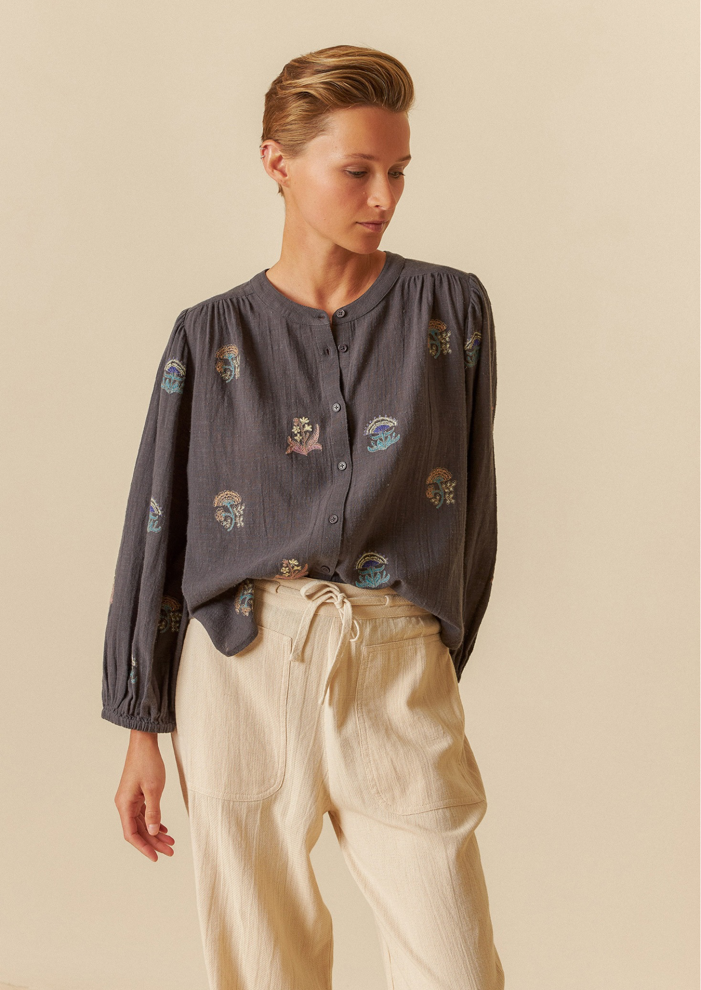 Indi & Cold Multi-Color Embroidered Shirt