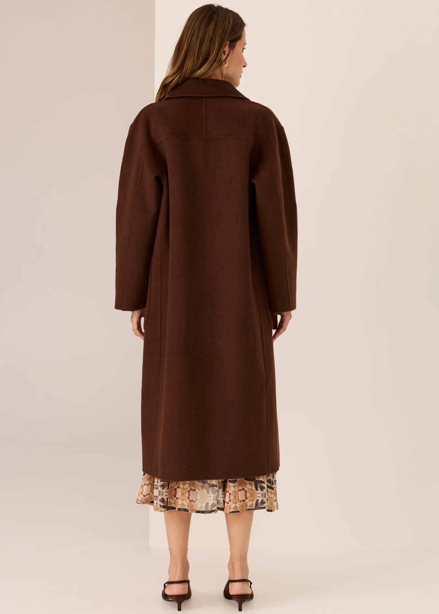 Pol - Cohen long wool coat chocolate
