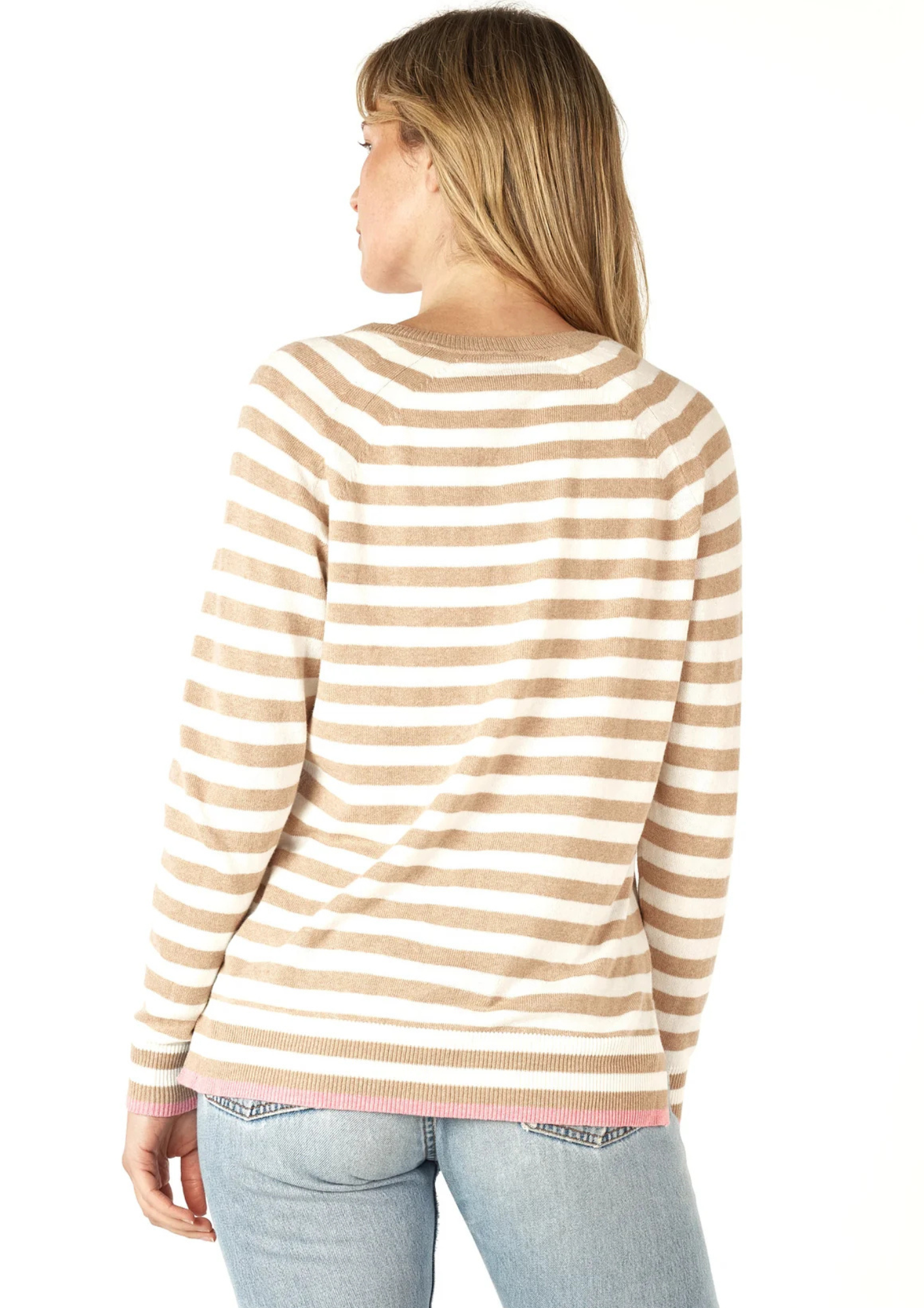 Zaket & Plover - ZP7146 Oat Stripe V Neck