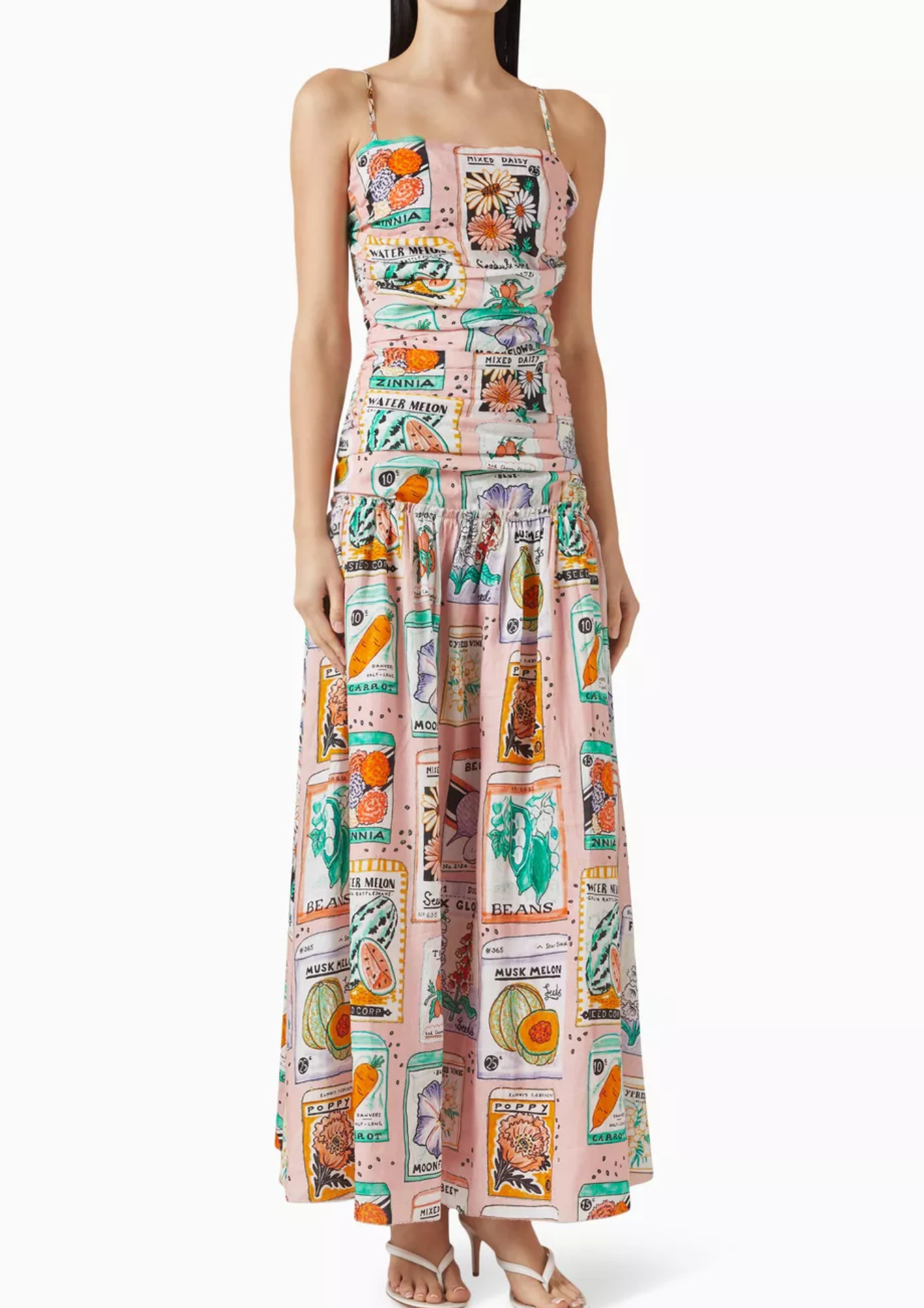 La Maise Elandra Maxi Dress - Pink Seed Print
