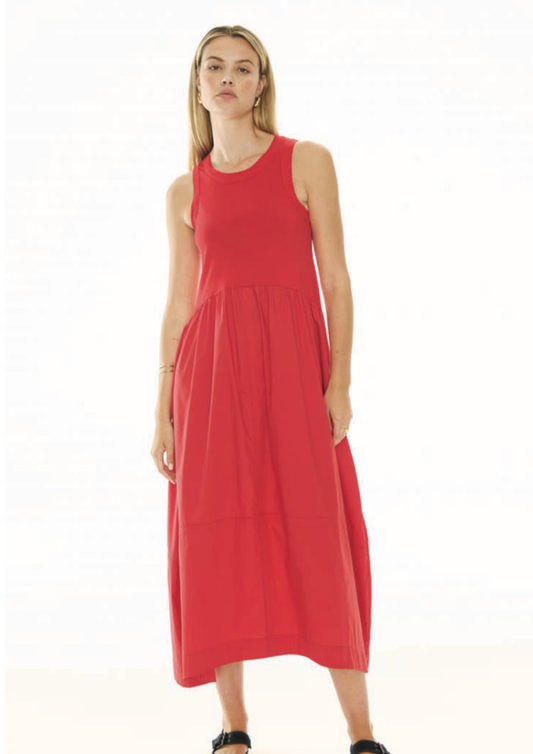 POL Clothing Belle Tank Dress - Red