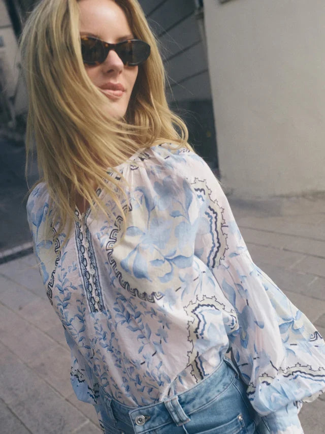 Mos Mosh Wylde Orchid Blouse Blue