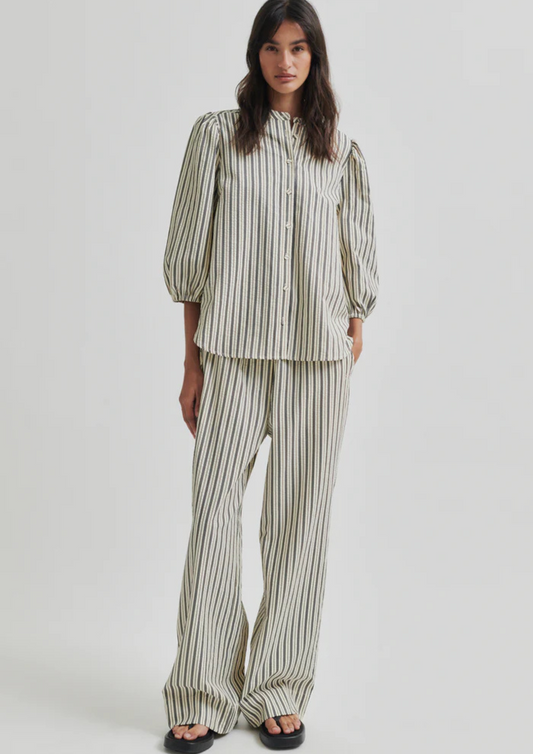 Second Female Serifa Stripe Pants - Black