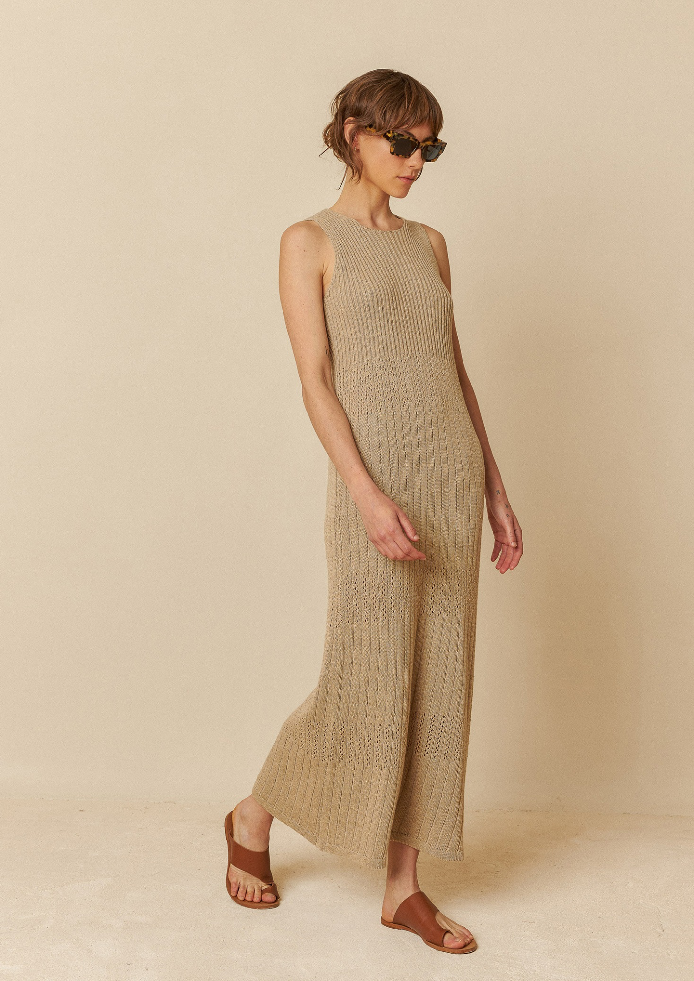 Indi & Cold Lino Ribbed Knit Dress