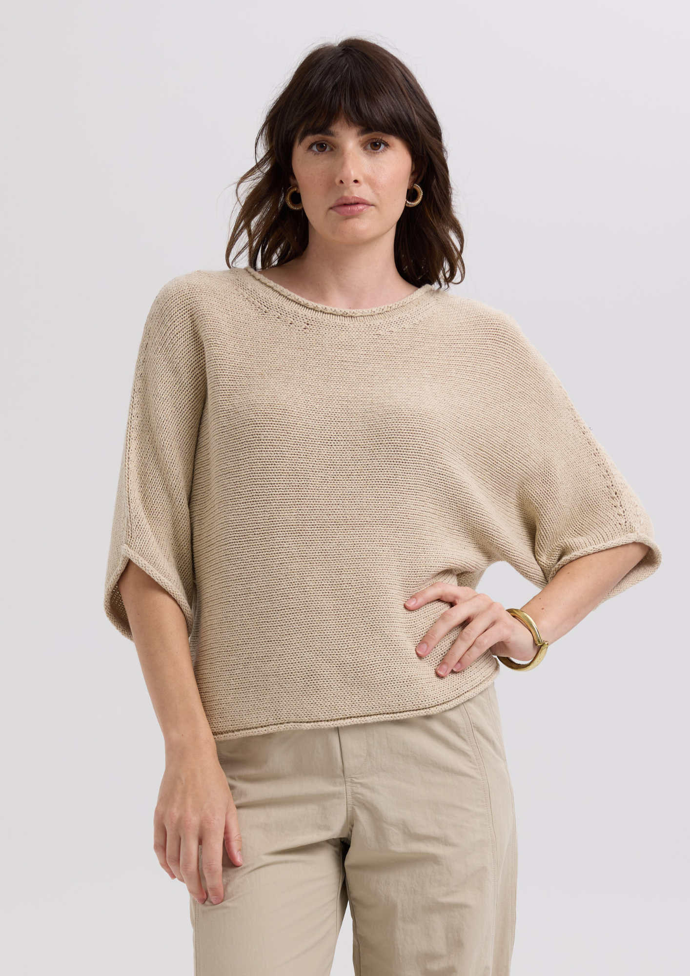 Textured Jumper Natural Knit Top - LC7764