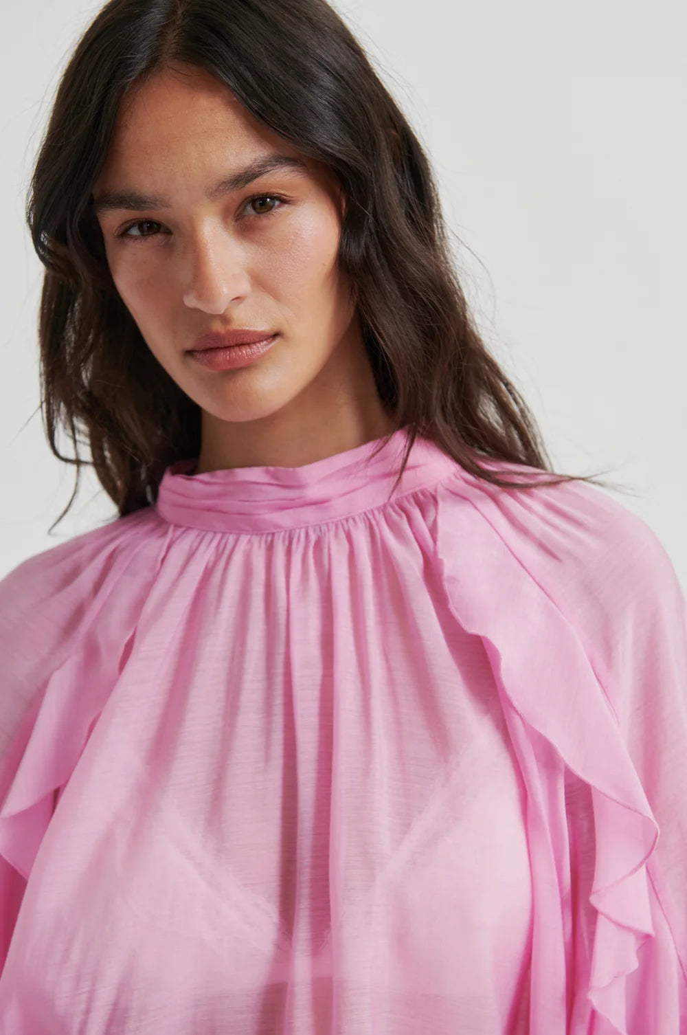 Second Female Naje Frill Blouse lilac Chiffon