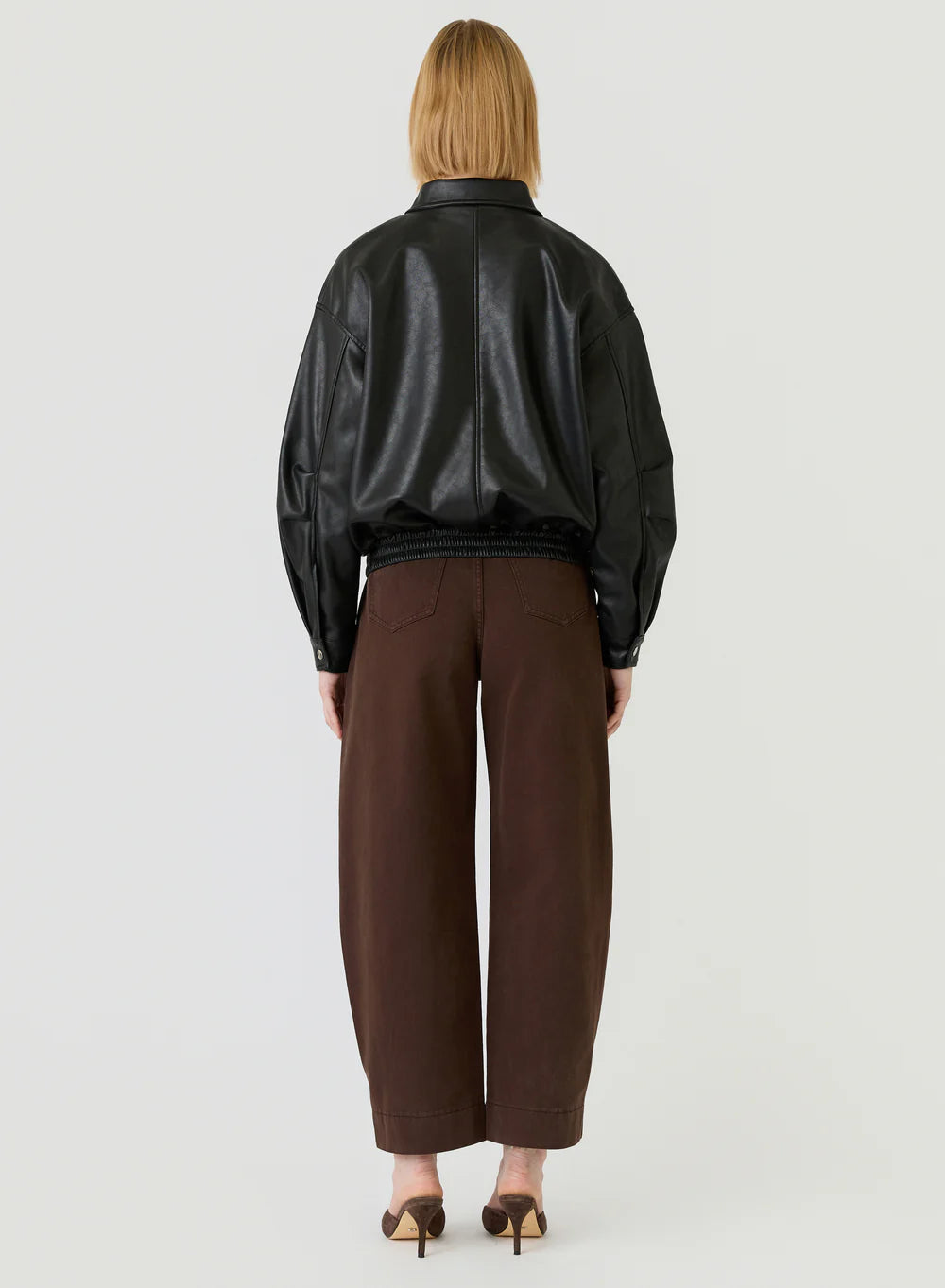 Esmaee Clea Vegan Leather Jacket - Black