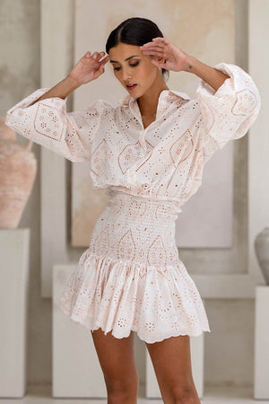 Miss June Paris - Kiko white/pink dress - EB98