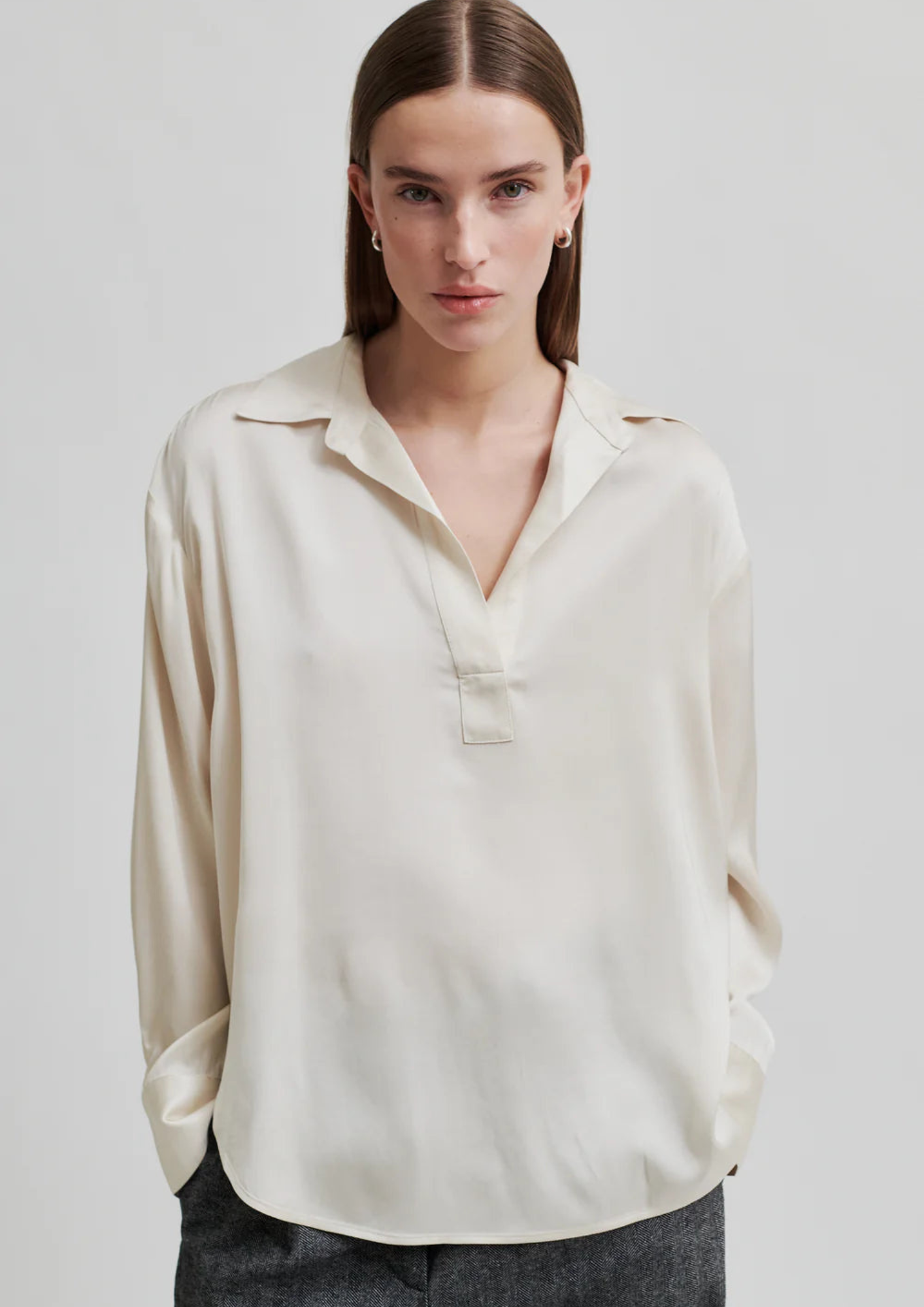 Second Female Bardi V neck Blouse - Brazilian Sand