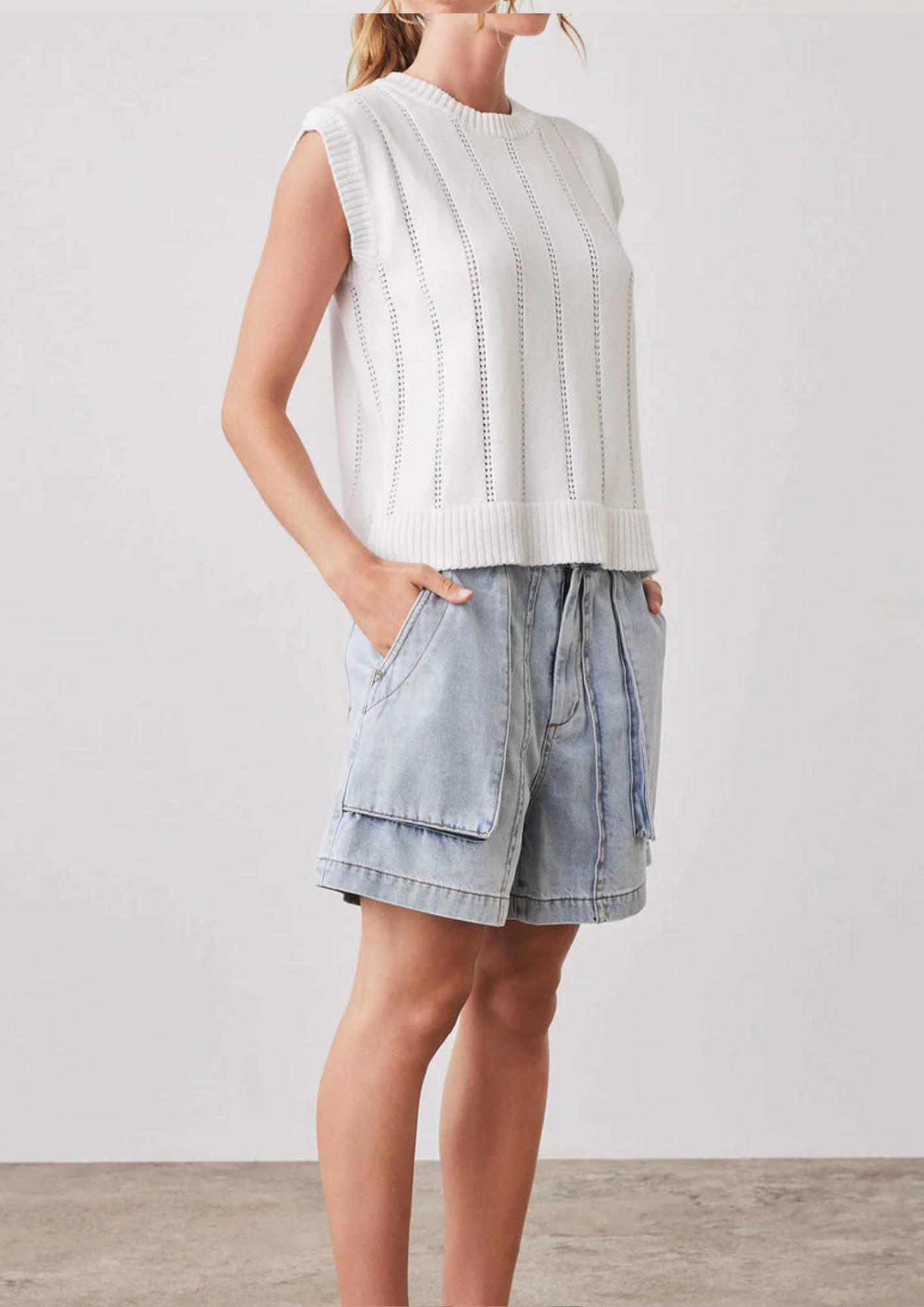 Esmaee Pioneer Knit Tank - White Pioneer