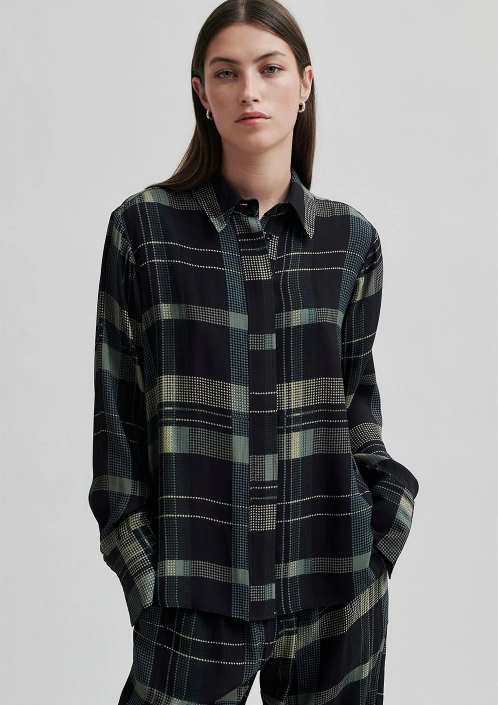 Second Female Checca Check Shirt -Black