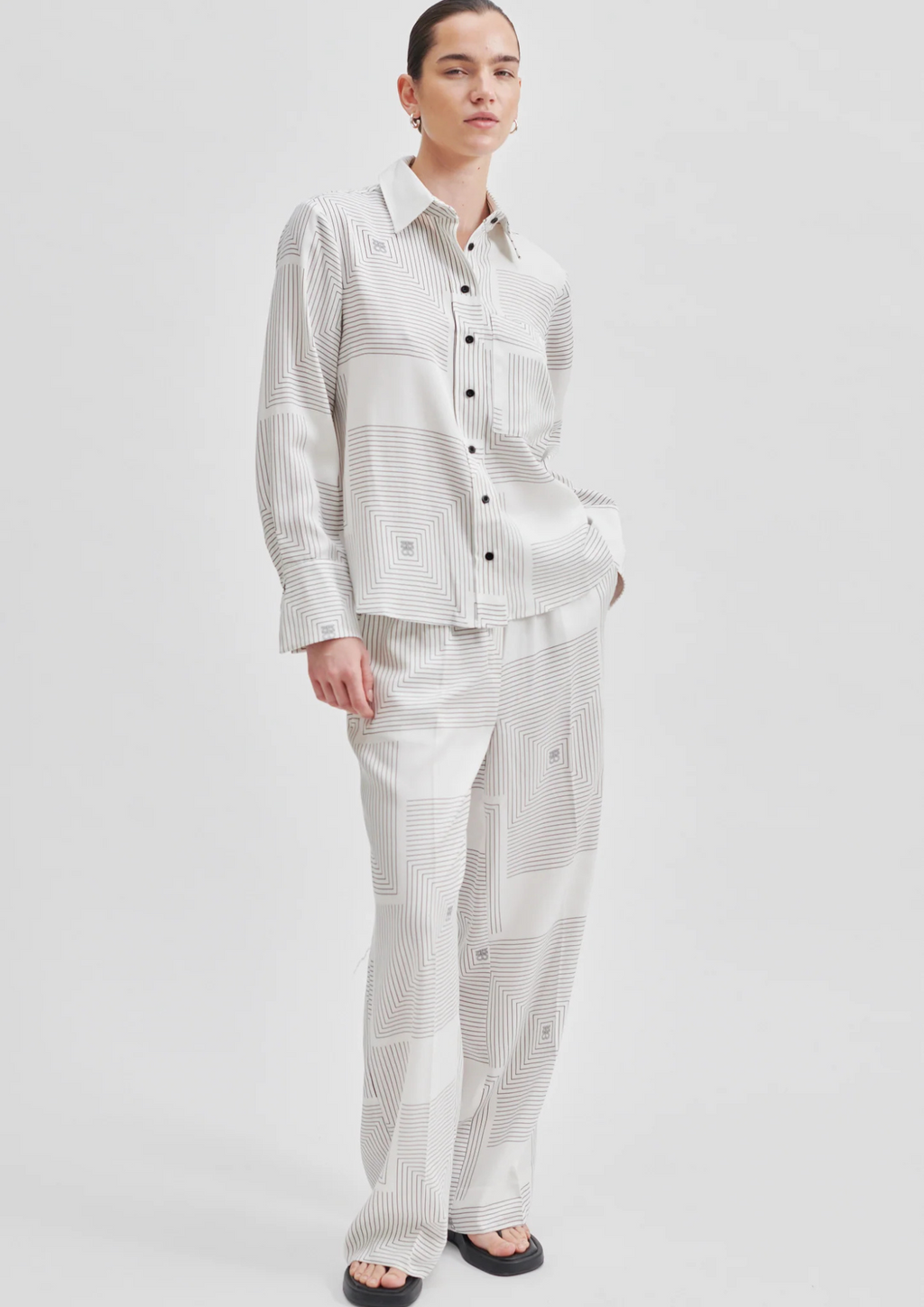 Second Female - Tierra Vaporous Graphic Trousers - White