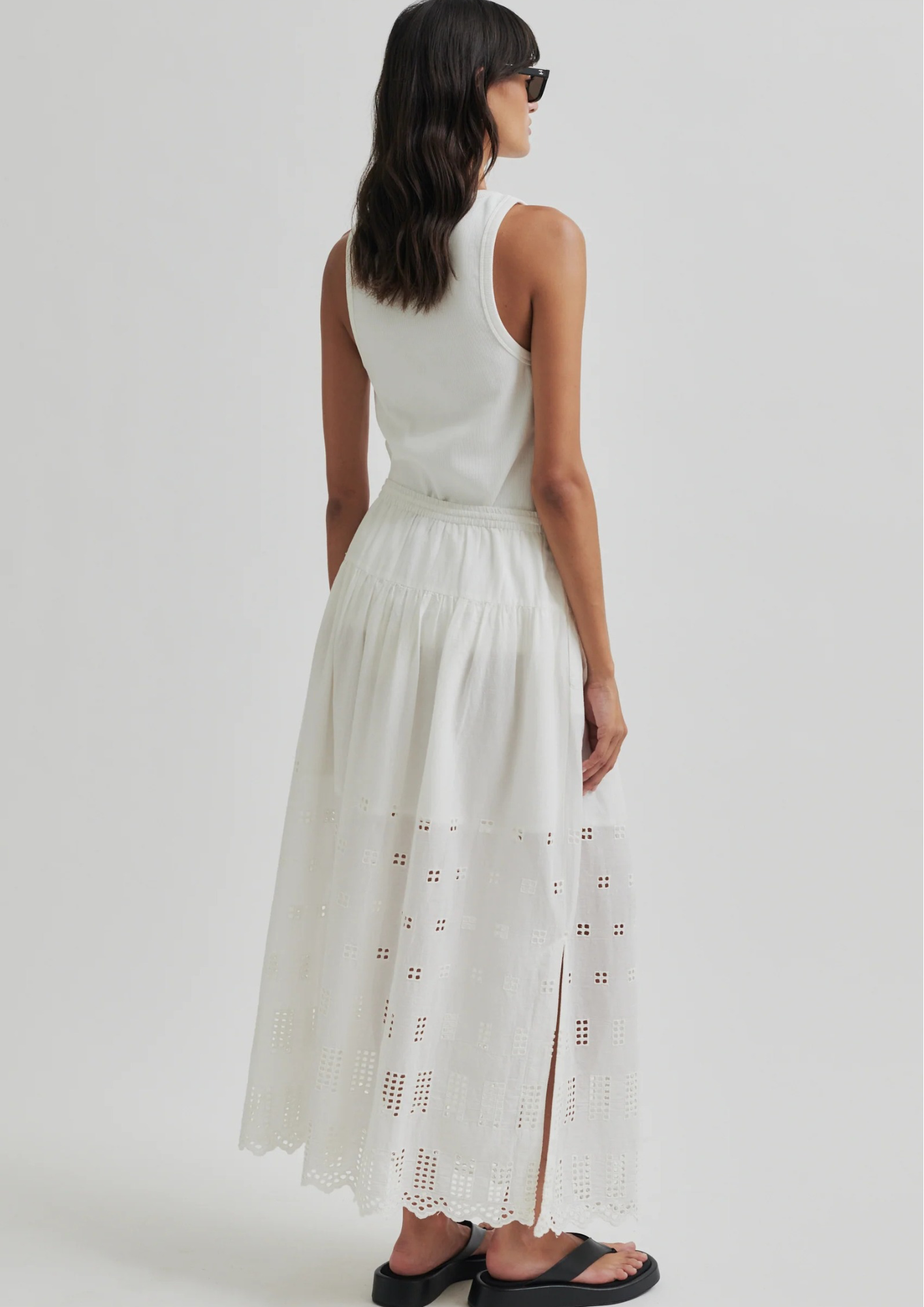 Second Female Elenore Broderie Skirt - White Alyssum