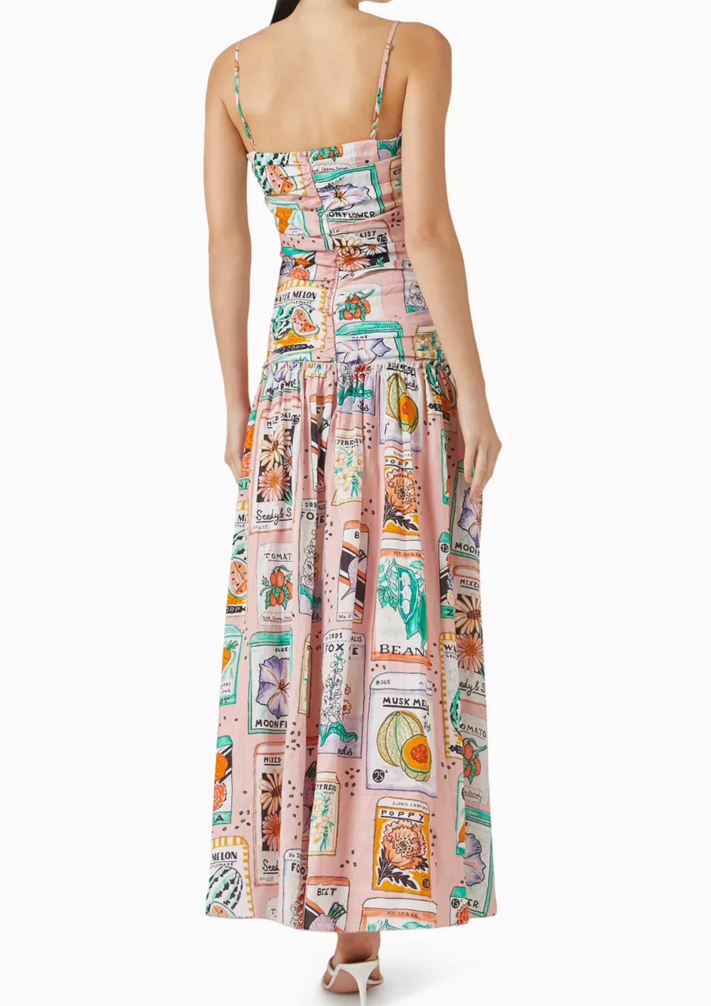 La Maise Elandra Maxi Dress - Pink Seed Print