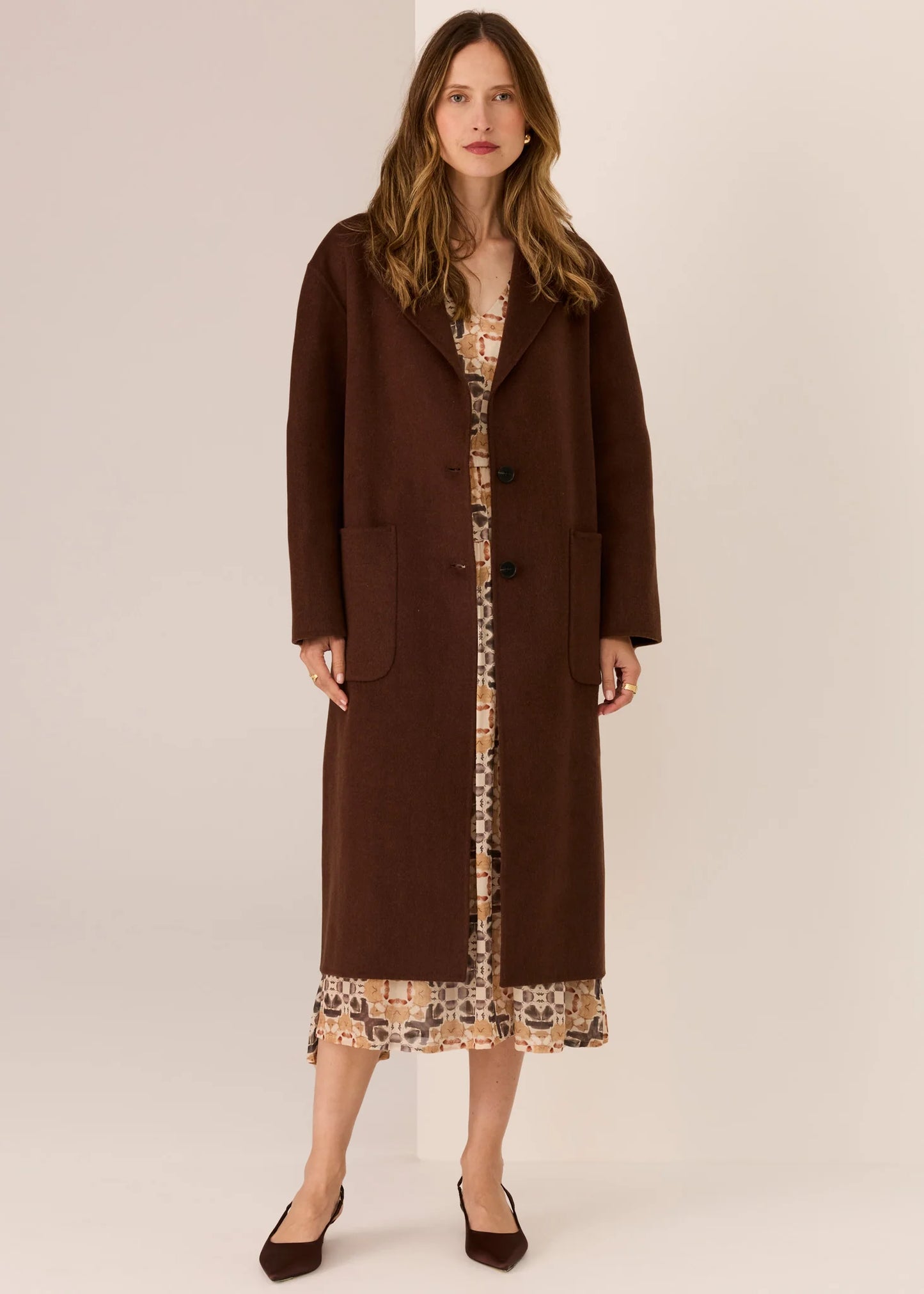Pol - Cohen long wool coat chocolate