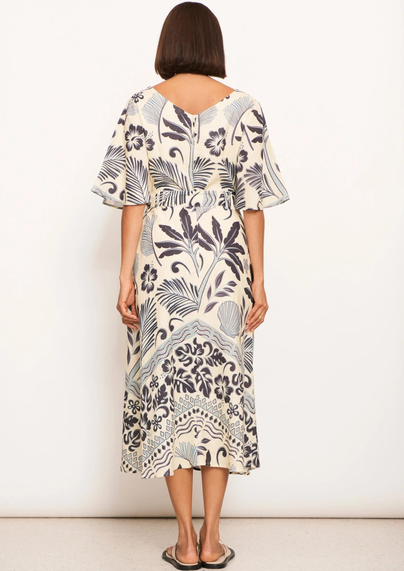 POL - Paradise Palm Print Dress