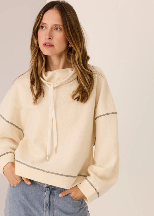 Pol Jude Drawcord Knit - Ivory/Char