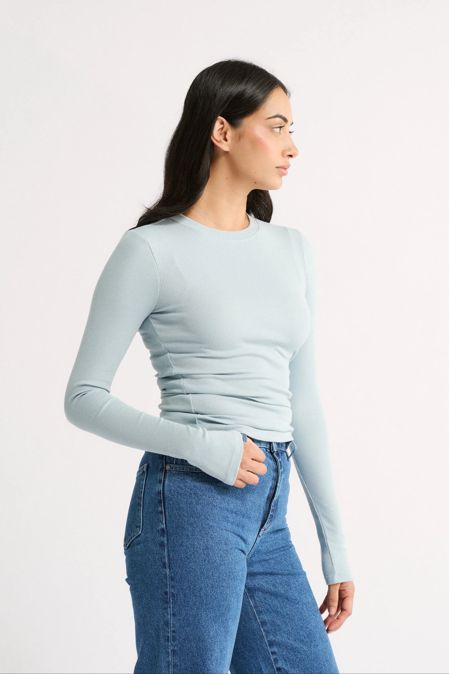 PRIMI Carina Long Sleeve Top - Stone Blue