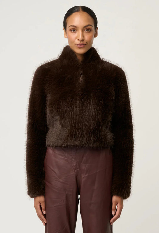 ONCE WAS - Dawn Faux Fur Cropped Jacket