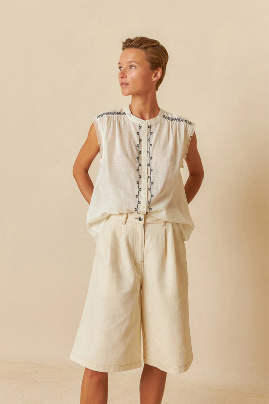 Indi & Cold Lore 100% Organic Cotton Woven Shirt - Crudo